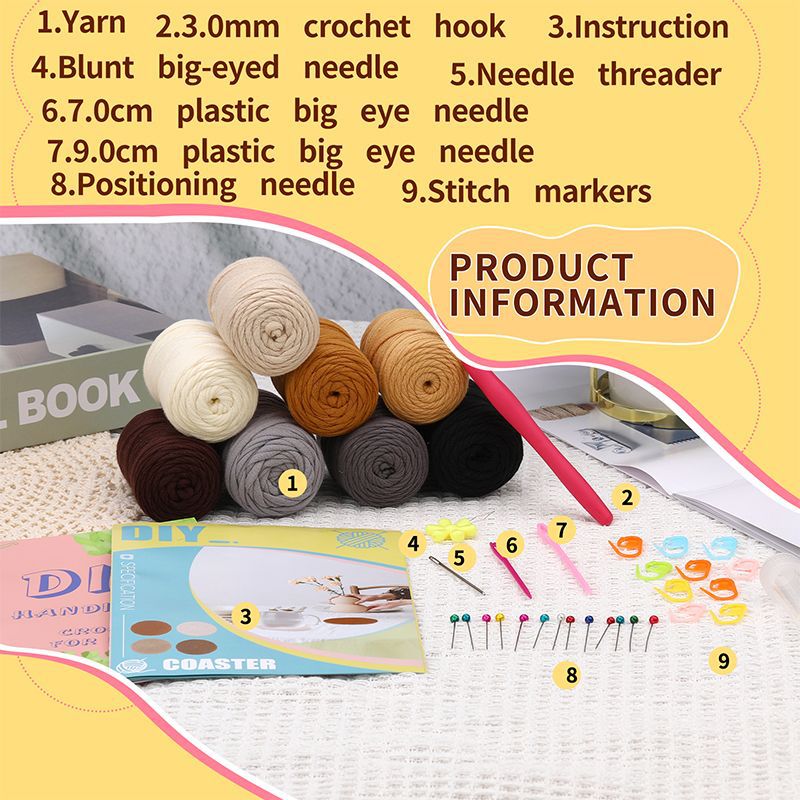 The WaWAJI Beginners Crochet Kit with Easy Peasy Yarn Learn to Crochet Kits for Beginners-1