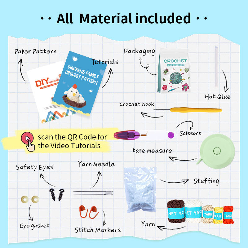 WAJIJI Crochet Kit for Beginners, Crochet Animal Kits, Amigurumi Crocheting Kit for Starters-1