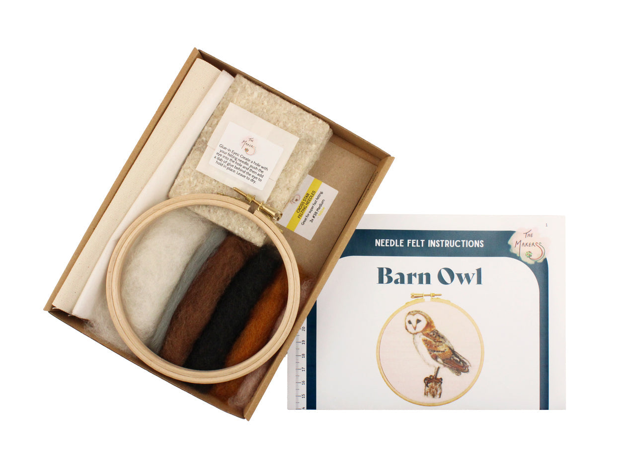Felting Kit - Barn Owl 2D Kit. In Support of RSPB Charity-1