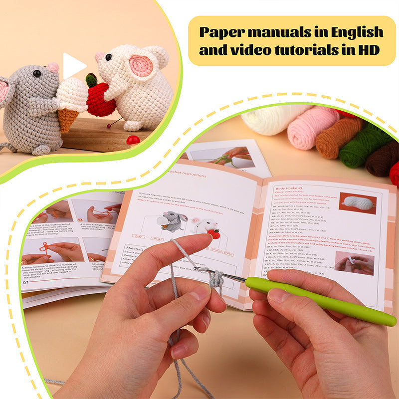 Animal Crocheting Knitting Kit with Step-by-Step Video Tutorials, Gift for Adults Kids-2