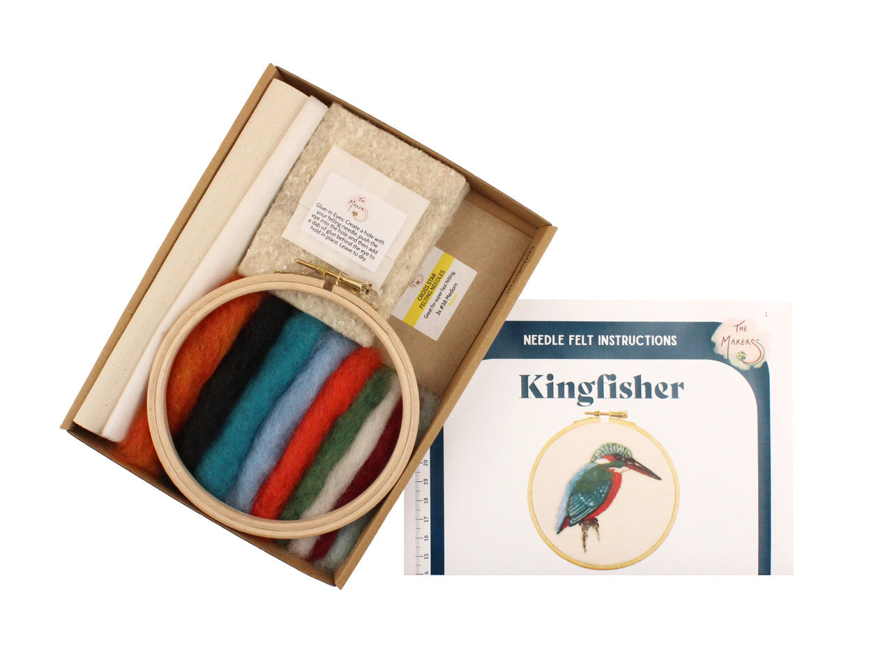 Felting Kit - Kingfisher 2D Kit. In Support of RSPB Charity-1