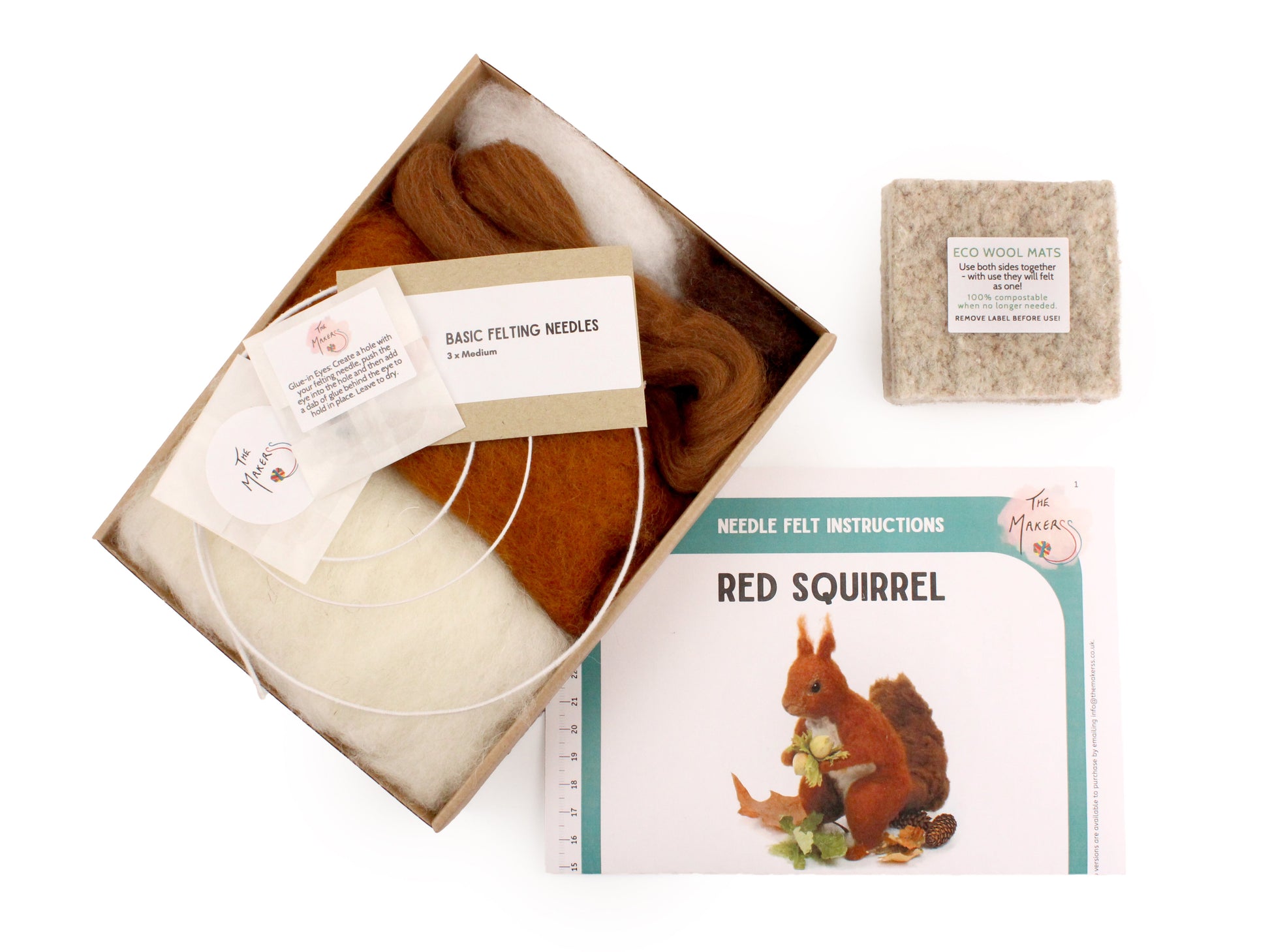 Felting Kit - Red Squirrel Needle Felt Kit-3